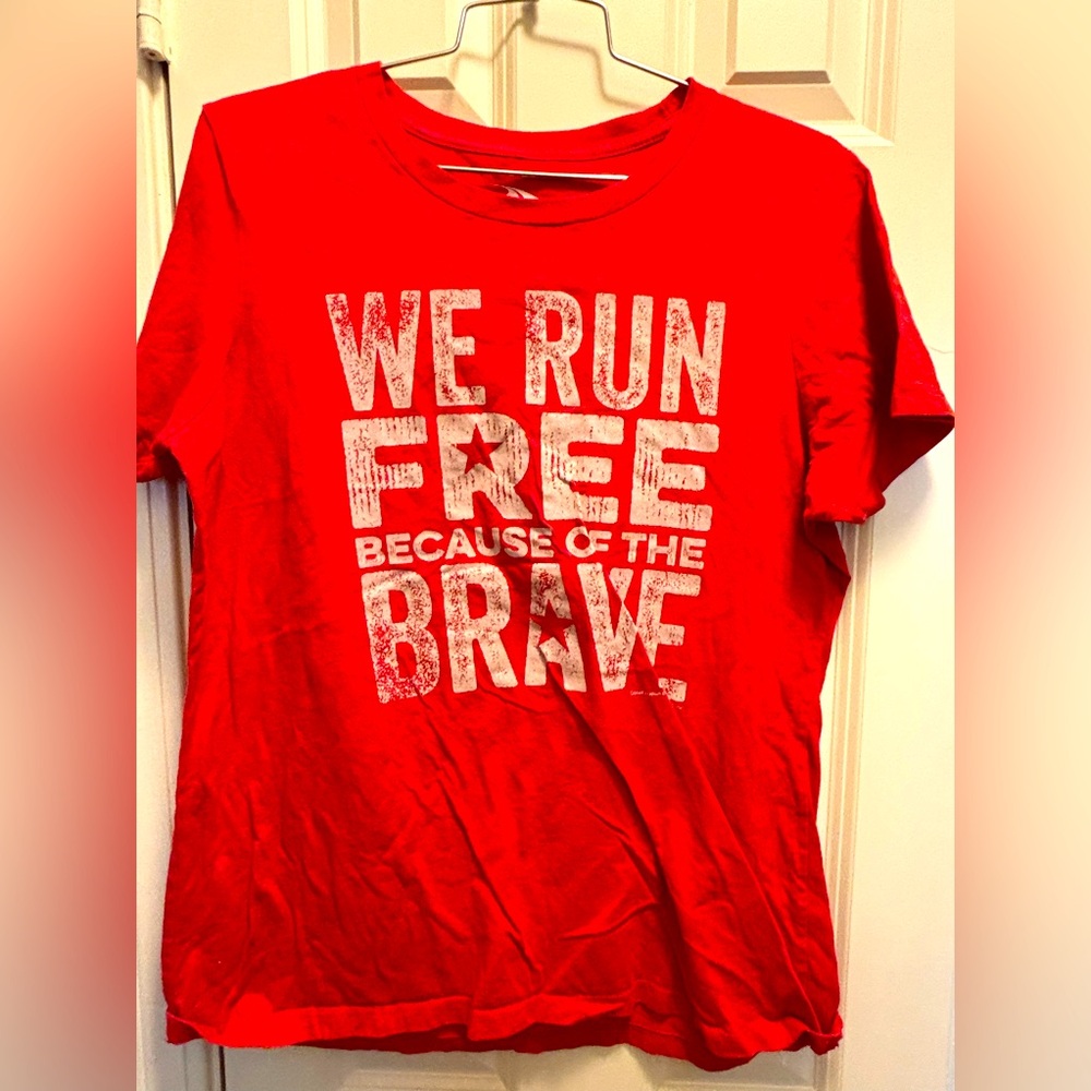 Gone for a Run brand “ we run free”
Size Large 
Color Red